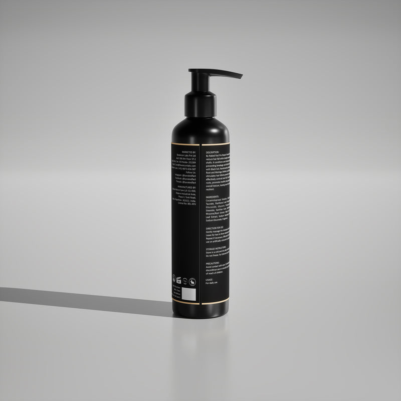 By NAKED fact Pro Repair Anti Hairfall Shampoo| 5x Hair Fall Control Scalp cleaning & Strengthening | Contains Black Soil, Nardostachys Jatamansi, Omega 3 & Moringa Oleifera | For All Hair Types | For Women & Men | 250ml