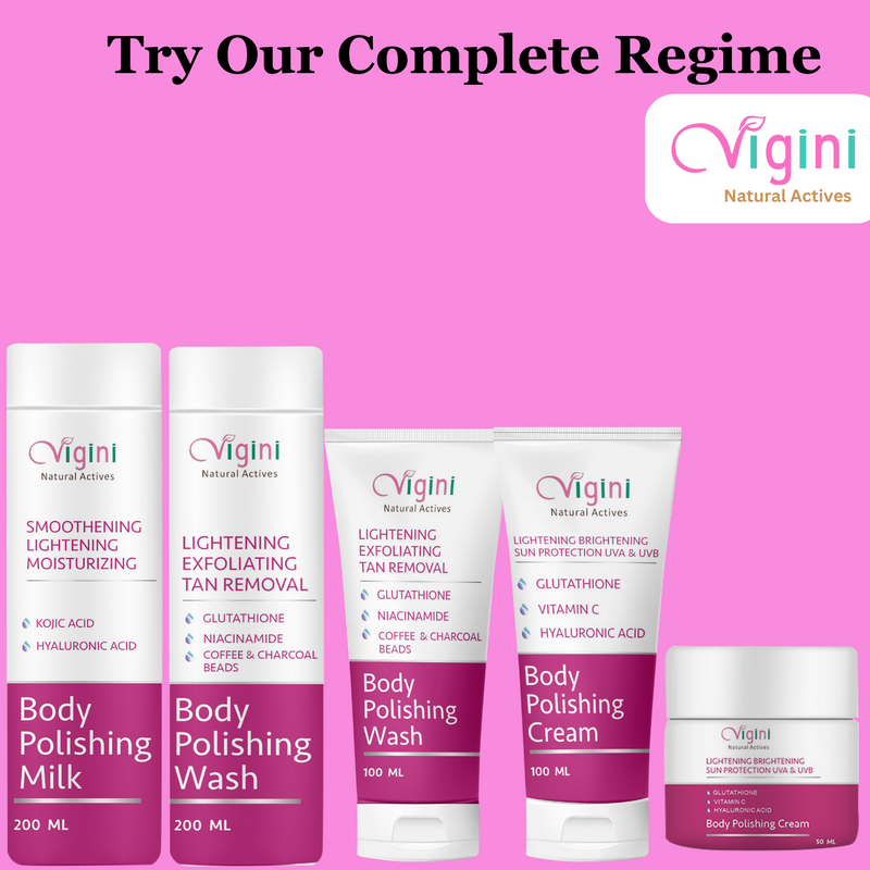 Vigini Skin Lightening Brightening Body Whitening Polishing Underarms Tan Removal Kojic Acid Creams-100ml