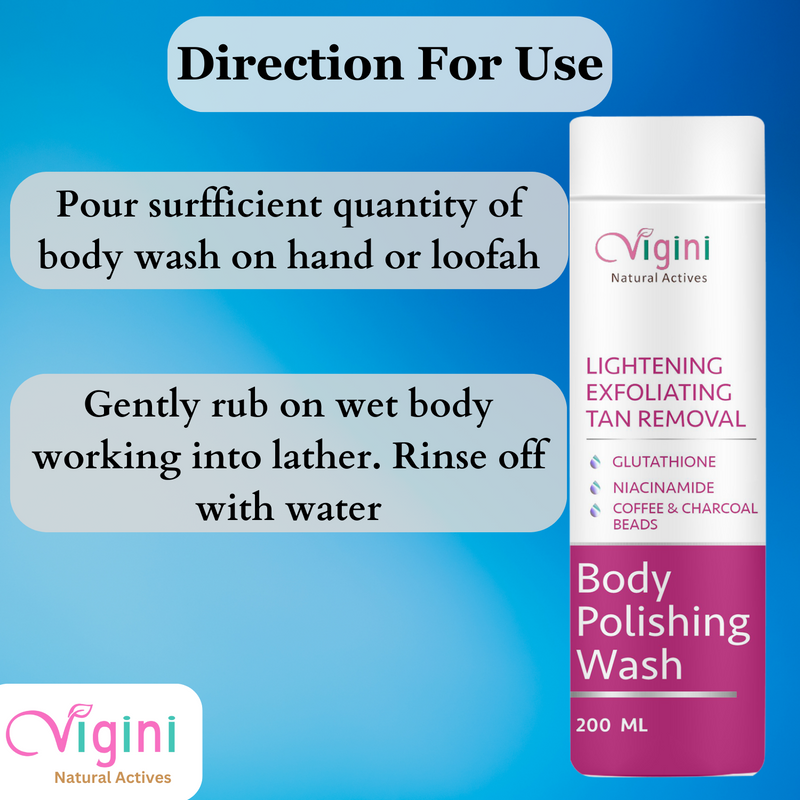 Vigini Skin Lightening Body Whitening Polishing Exfoliating Coffee Scrub Wash Pigmentation Removal - 200 ml