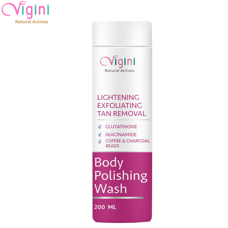 Vigini Skin Lightening Body Whitening Polishing Exfoliating Coffee Scrub Wash Pigmentation Removal - 200 ml