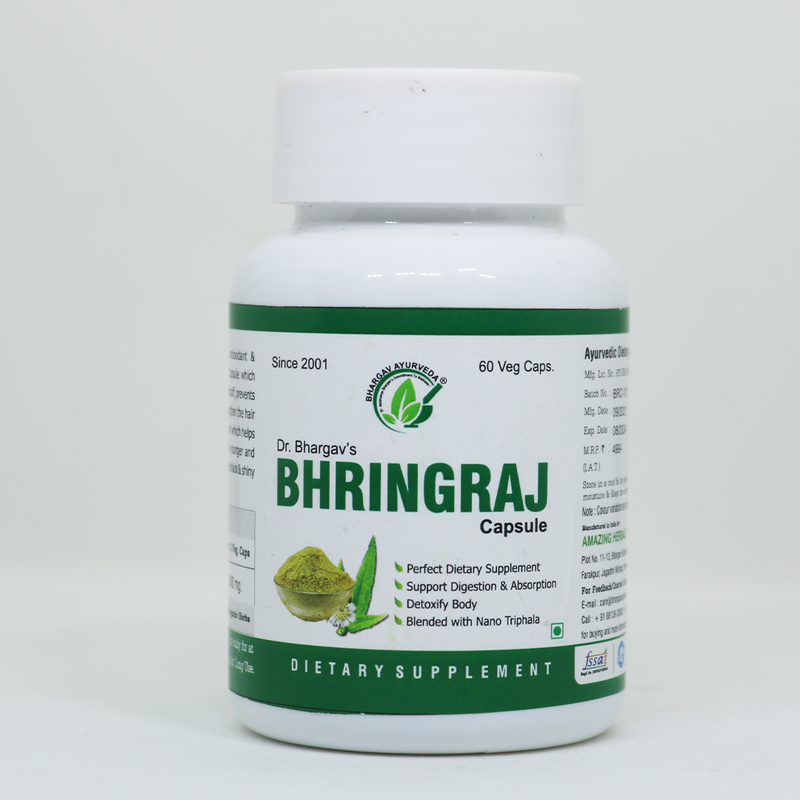 Dr.Bhargav’s I Bhringraj Capsule|Hair growth|Rejuvenate Liver I Kidney|Detoxify Body | Amazing Hair Capsule I SUKUN HAIR OIL | Prevent| Hair Fall I Amazing Hair Capsule I SUKUN HAIR OIL 60 Capsules