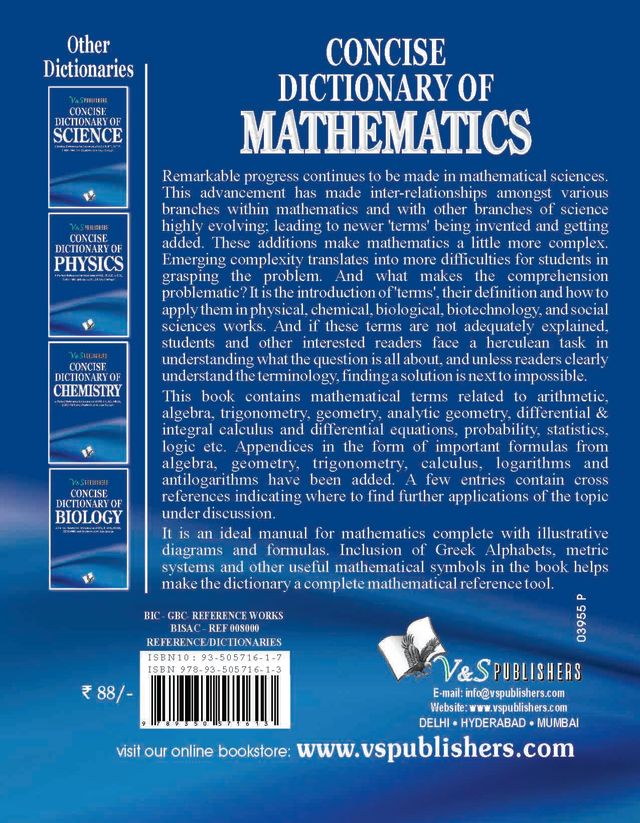 Concise Dictionary Of Maths (Pocket Size)