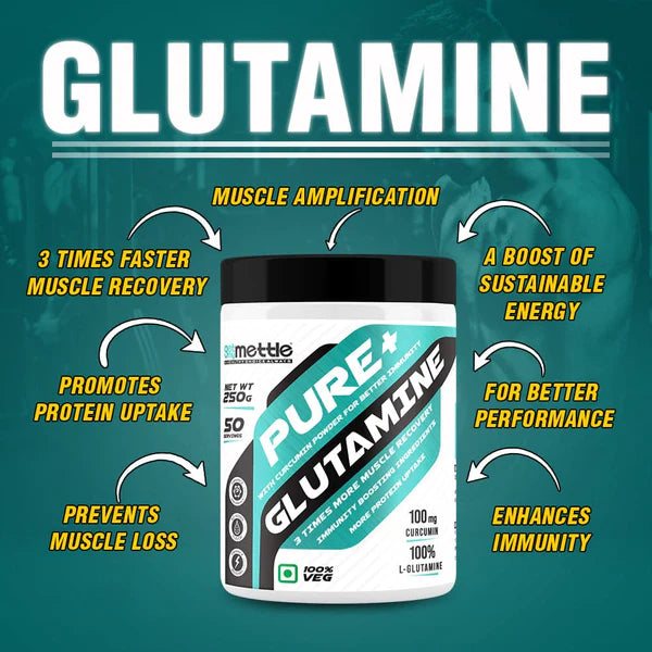 GetmyMettle Pure + Glutamine With Curcumin Powder for Better Immunity