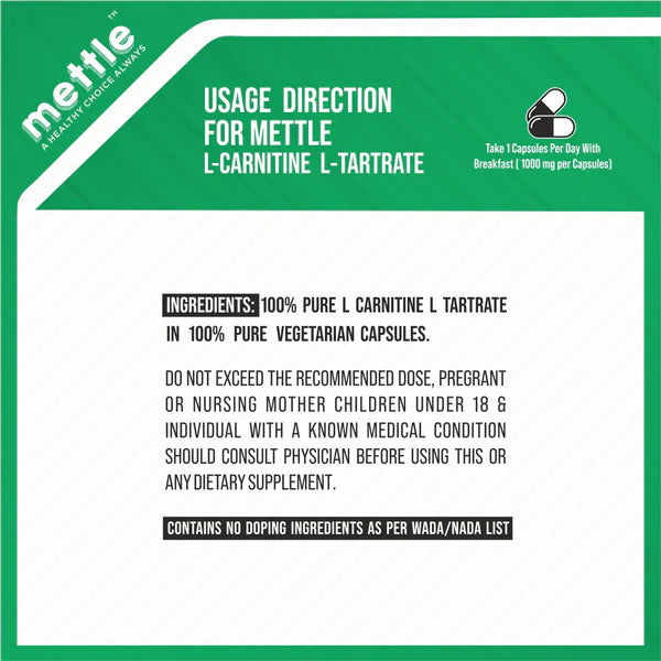 GetmyMettle L-Carnitine L-Tartrate 1000mg