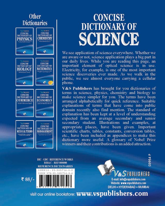 Concise Dictionary Of Science (Pocket Size)