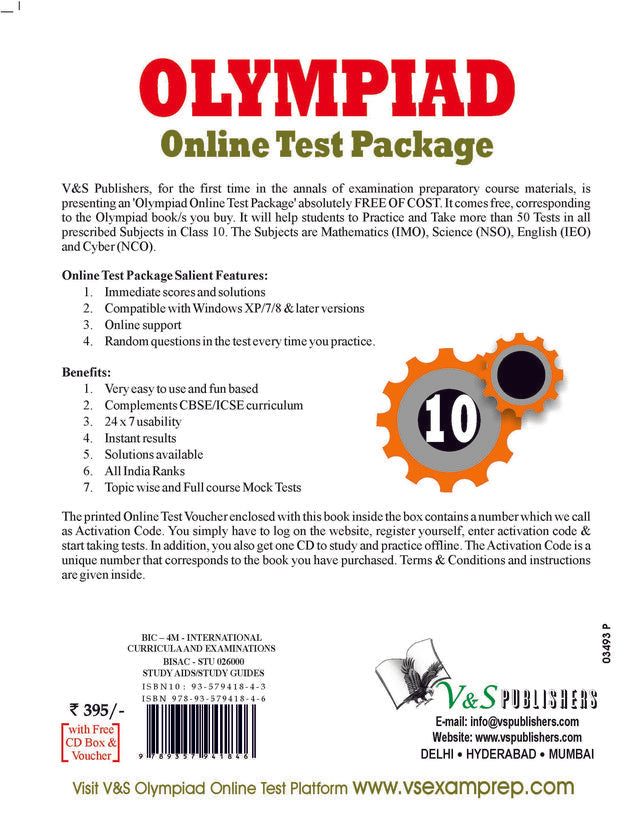 Olympiad Online Test Package Class 10 (Free CD With Activation Voucher)