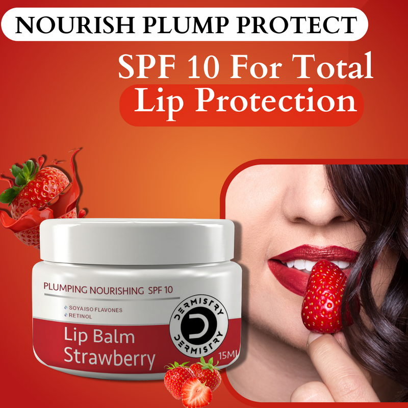 Dermistry Plumping Nourishing SPF10 Glossy Tinted Lip Care Balm Strawberry & Exfoliating Lightening Coffee & Sugar Lip Scrub for Reduction of Dark Smoker Pigmentation & Healing Dry Chapped Lips  I For Men & Women ( Pack of 2 - 30 ML )