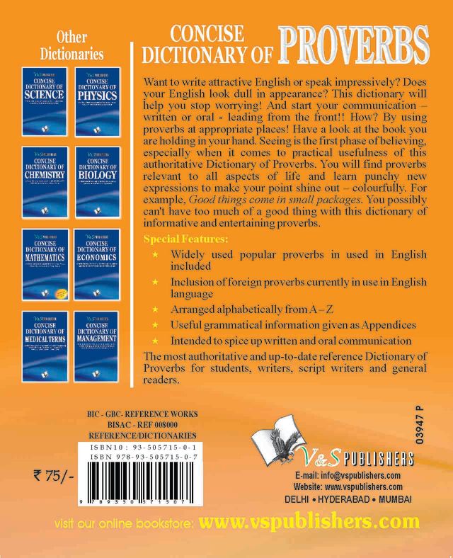 Concise Dictionary Of Proverbs (Pocket Size)