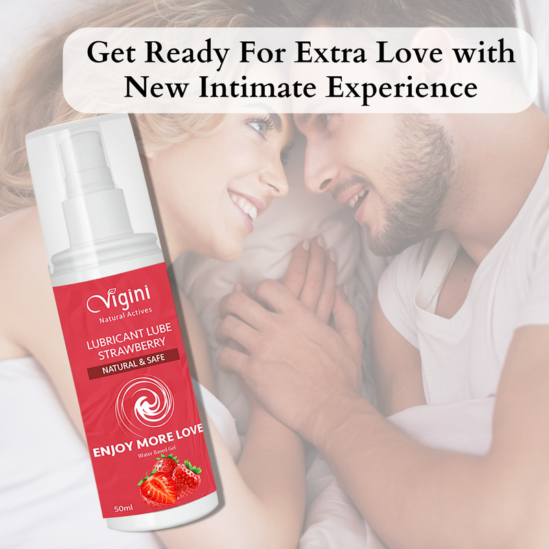 Vigini Intimate Strawberry Sexual Lubricant Personal Lube Water-Based Gel for Long Lasting  & Non-Sticky-50ml