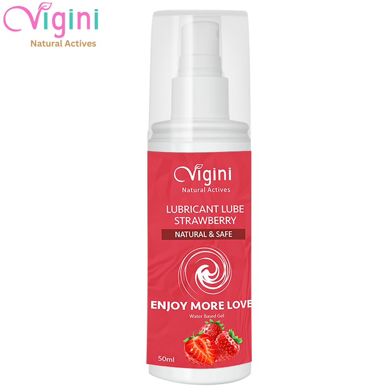 Vigini Intimate Strawberry Sexual Lubricant Personal Lube Water-Based Gel for Long Lasting  & Non-Sticky-50ml