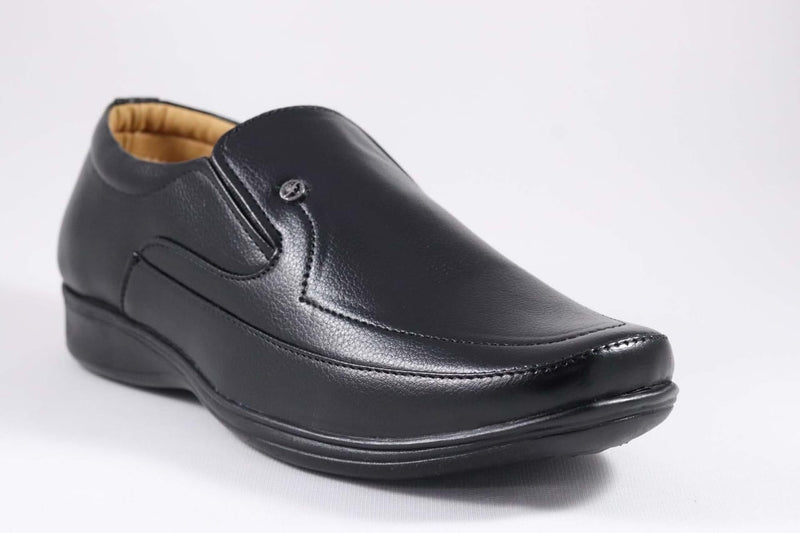 Latest Men's Faux Leather Formal Shoes - Black