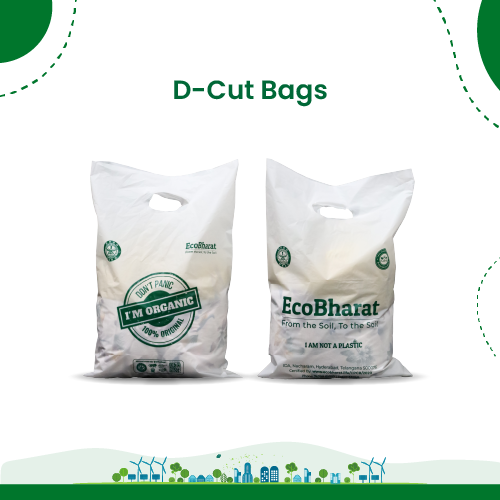 Biodegradable and Compostable D-cut Carry Bags 12x16(60pcs)