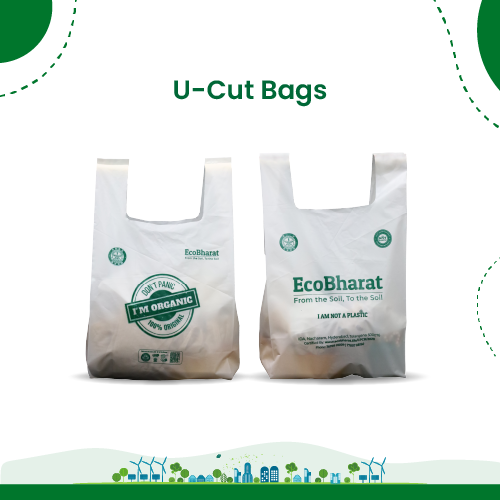 Biodegradable and Compostable U-cut Carry Bags 10x12(175pcs)1.5kgs Capacity