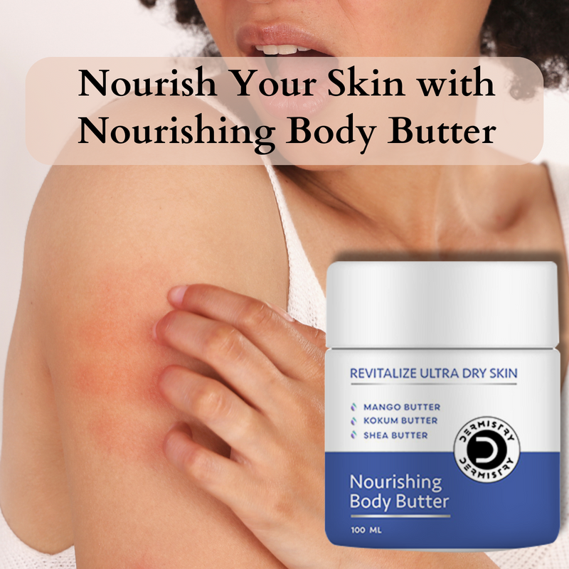 Dermistry Revitalizing Nourishing Body Butter I For Winters & All Weather I Deep Very Dry & Flaky Sensitive Skin I Mango, Kokum & Shea Butter I Instant Moisturizer for Soft Smooth Skin Absorbs Quickly I Men Women 100ml