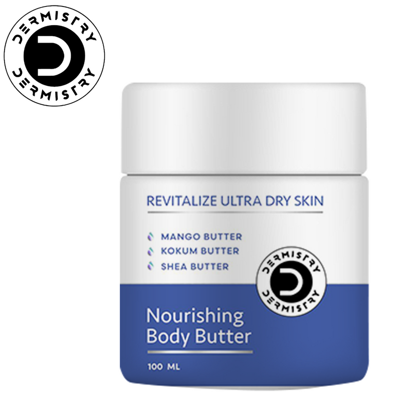 Dermistry Revitalizing Nourishing Body Butter I For Winters & All Weather I Deep Very Dry & Flaky Sensitive Skin I Mango, Kokum & Shea Butter I Instant Moisturizer for Soft Smooth Skin Absorbs Quickly I Men Women 100ml