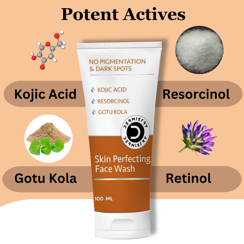 Dermistry  Pigmentation Removal Skin Perfecting Creamy Fairness Face Wash &  Skin Perfecting Pack Mask I Kojic Acid Niacinamide Beta Arbutin I For Men & Women ( Pack of 2 - 150 ML )