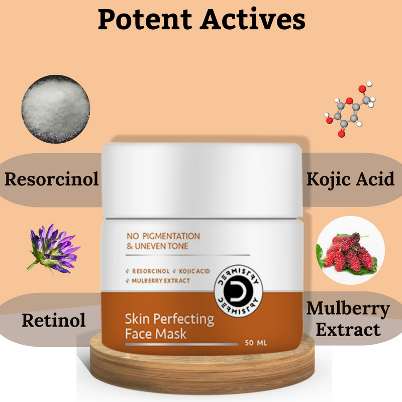 Dermistry  Pigmentation Removal Skin Perfecting Creamy Fairness Face Wash &  Skin Perfecting Pack Mask I Kojic Acid Niacinamide Beta Arbutin I For Men & Women ( Pack of 2 - 150 ML )