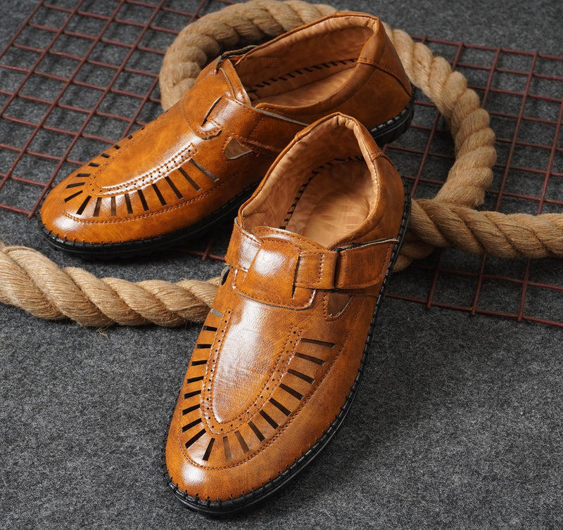 Latest Men's Faux Leather Roman Sandal