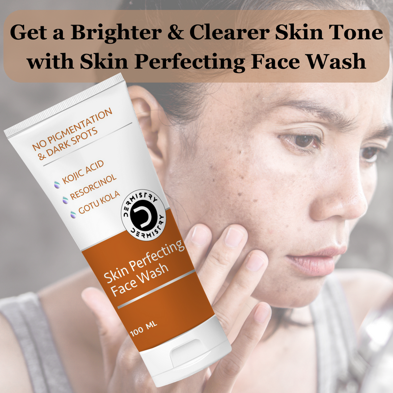 Dermistry  Pigmentation Removal Skin Perfecting Creamy Fairness Face Wash I Kojic Acid Niacinamide Beta Arbutin I Melasma Blemishes Dark Spot Dullness Uneven Tone Tanning Removal I Glowing Brightening Skin I Men Women 100ml