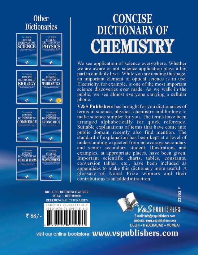 Concise Dictionary Of Chemistry (Pocket Size)