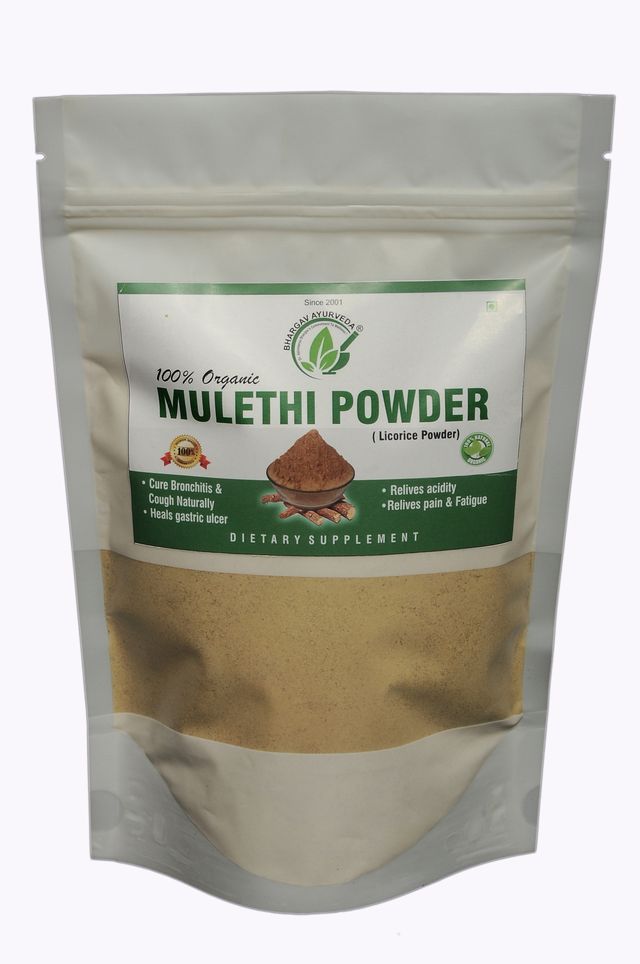 Dr.Bhargav’s I Mulethi Powder | Face | Skin | No added Chemicals|Bronchitis I Cough| Fatigue | Gastric Ulcer I Hyper Acidity Medicine | 100gm