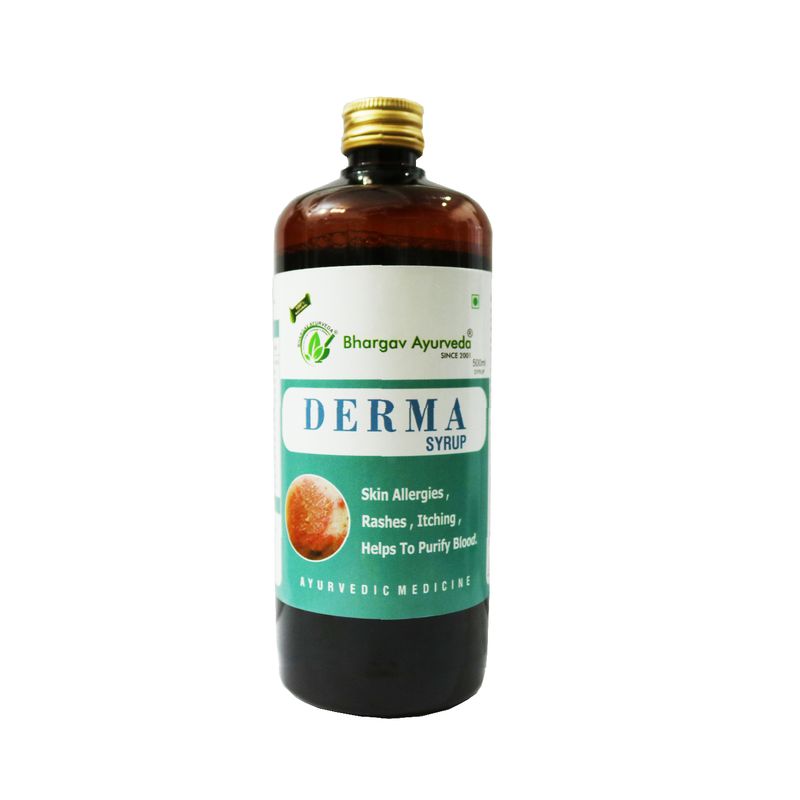 Dr.Bhargav’s I Derma Syrup | Blood Purifier | Rashes I Itching | Anti-Histaminic | Eliminate Skin Allergy  I Remedies for glow and complexion|  Psoriasis | 500ml Syrup