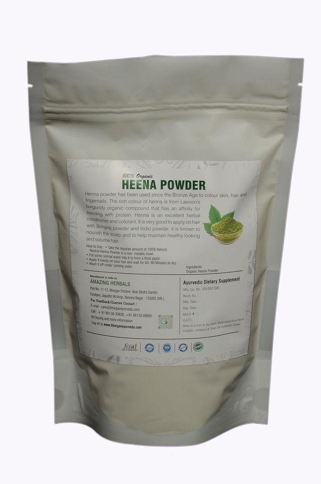 Dr.Bhargav’s I Heena Powder | Color to grey hair | Natural hair Conditioner | Relieves itchy Scalp | Strengthen hair roots |Removes dandruff | External Use Only | 100gm