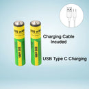 Aaa Rechargeable 800 Mwh Batteries With Recharging Cable (2 Pc Set)