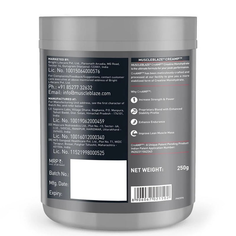 MuscleBlaze Creatine Monohydrate CreAMP