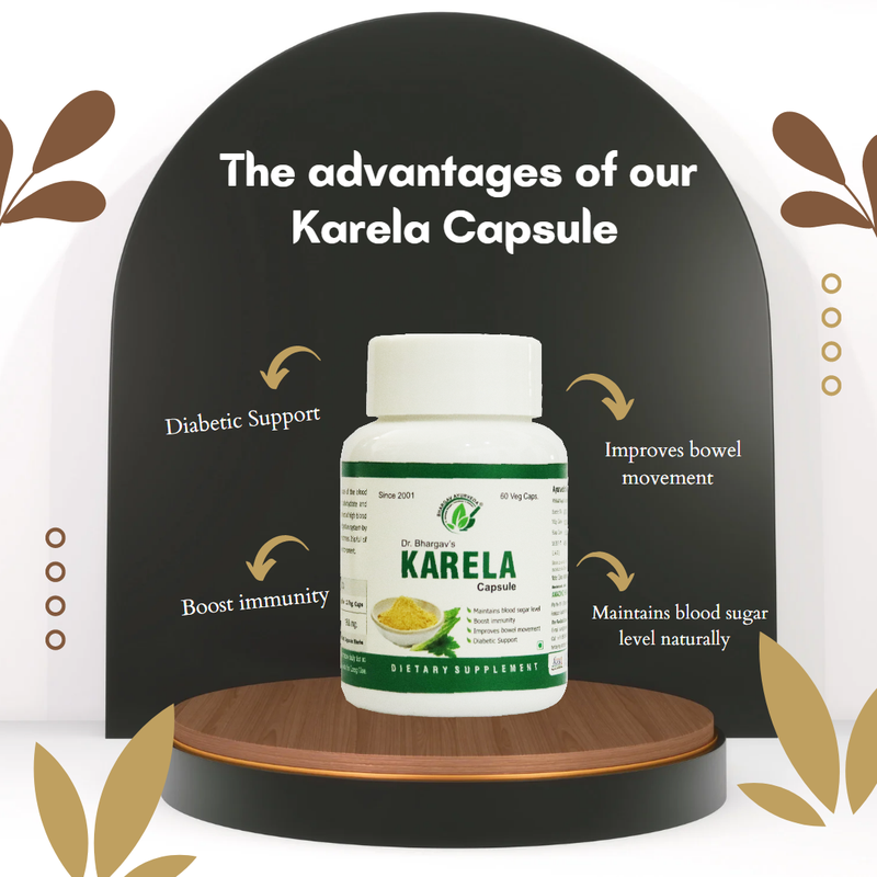 Dr.Bhargav’s I Karela capsules | Blood Sugar Level | Boost immunity | Diabetic Support | Sugar Gard Capsule | MaNAge insulin production  I Protection Naturally| 60 Capsules