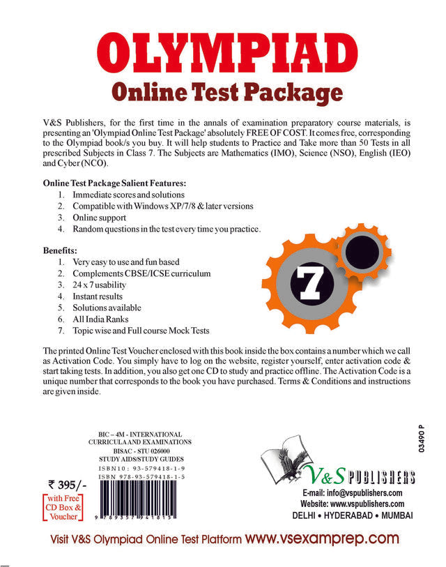 Olympiad Online Test Package Class 7 (Free CD With Activation Voucher)