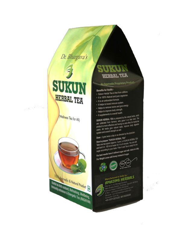 Dr.Bhargav’s I Sukun Herbal Tea | Fights Allergic Sinus I Cold flue Naturally | Refreshing Mood I Relieves Fatigue |No added Scent I Perfume I 100gm