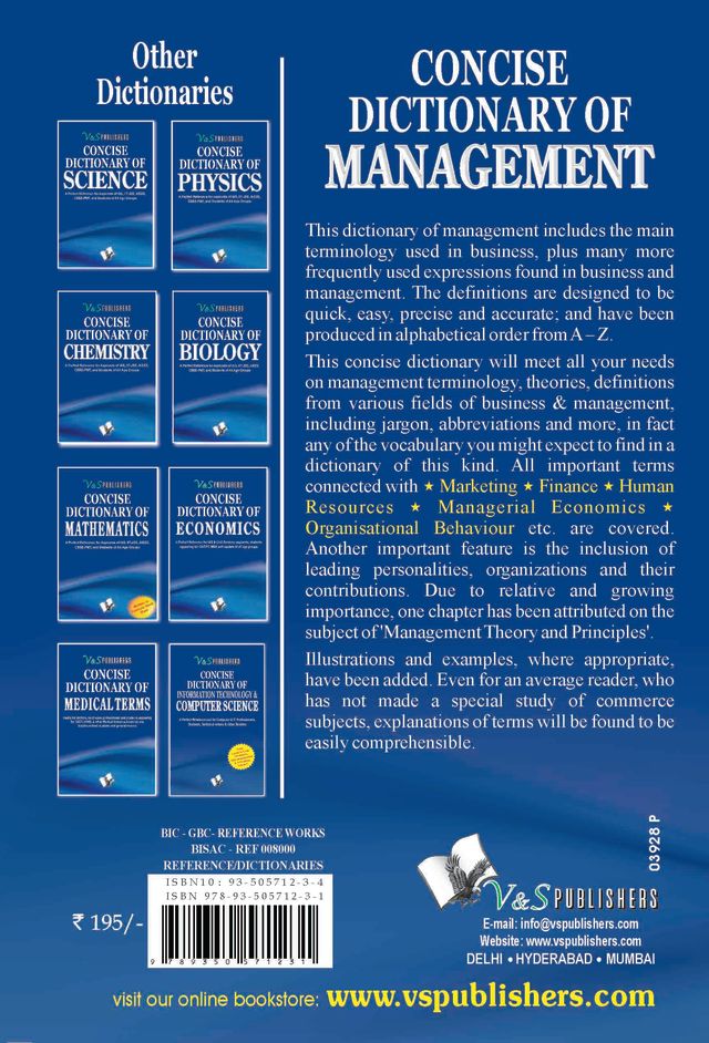 Concise Dictionary Of Management