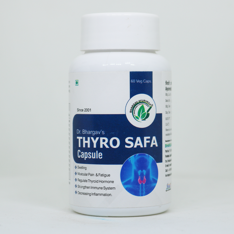 Dr.Bhargav’s I Thyro-safa Capsules | Regulate Thyroid Hormones I Fatigue |Metabolism | Weight loss | TSH hormone| Reduces Obesity I Thyroid | Enhancing Flow| Hyper Thyroid Problems | 60 Capsules