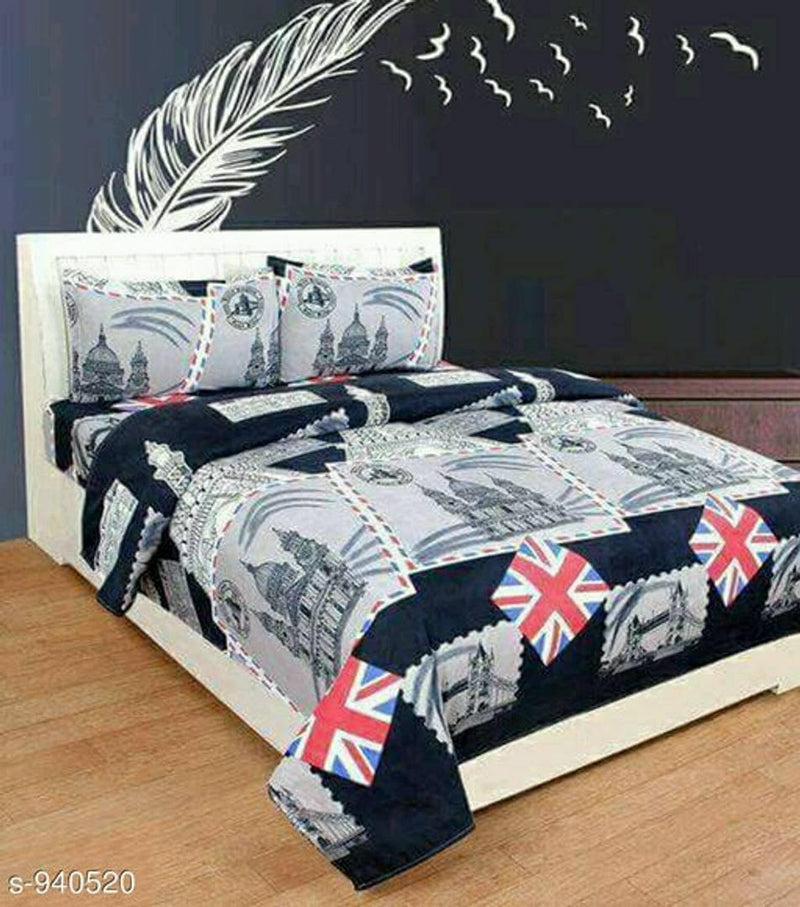 Polycotton Double Bed Bedsheet with 2 Pillow Cover - Free Shipping* - Mall2Mart