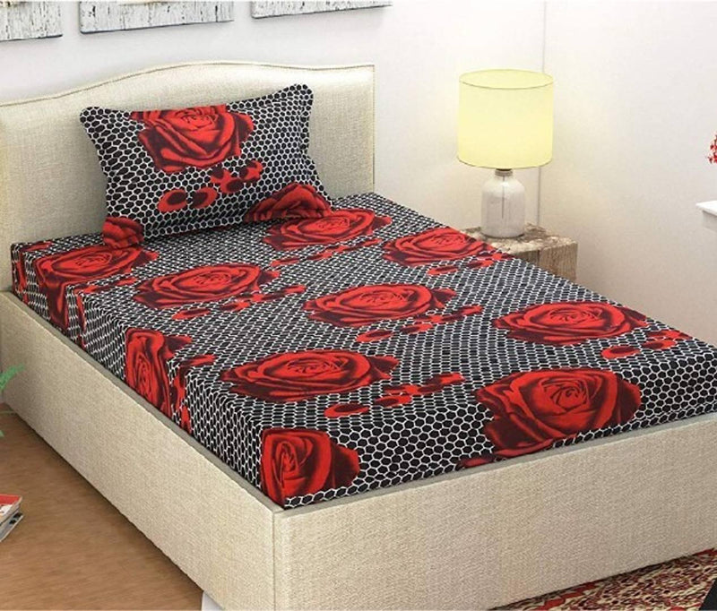 Beautiful Multicoloured  Polycotton Single Bedsheet With Pillow Cover - Free Shipping - Mall2Mart