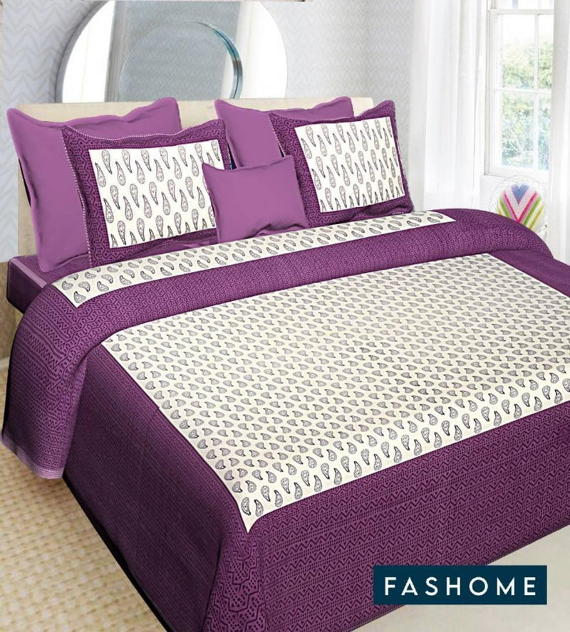 Beautiful FasHome King Size Cotton Bedsheet with 2 Pillow Cover (90'x108') - Free Shipping* - Mall2Mart