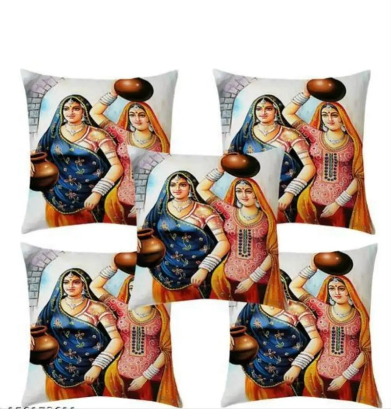 Fancy Polyester Cushion Covers Pack of 5