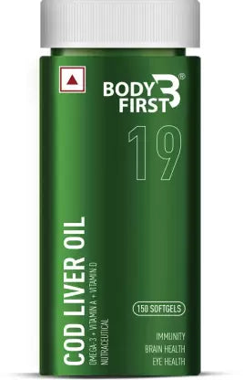 Bodyfirst Cod Liver Oil For Immunity, Healthy Brain Function And Eye Health  (150 No)
