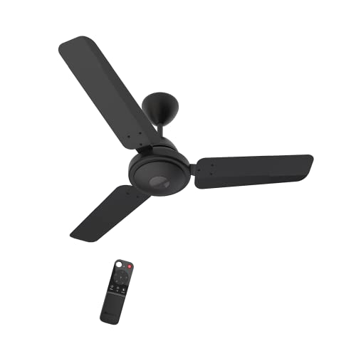 atomberg Efficio 900mm BLDC Motor 5 Star Rated Classic Ceiling Fans with Remote Control | High Air Delivery Fan with LED Indicators | Upto 65% Energy Saving | 2+1 Year Warranty (Matt Black)