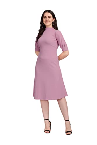 PURVAJA Women's Corduroy Fit and Flare Knee-Length Dress (Ruby-116-LV-XL_Light Violet