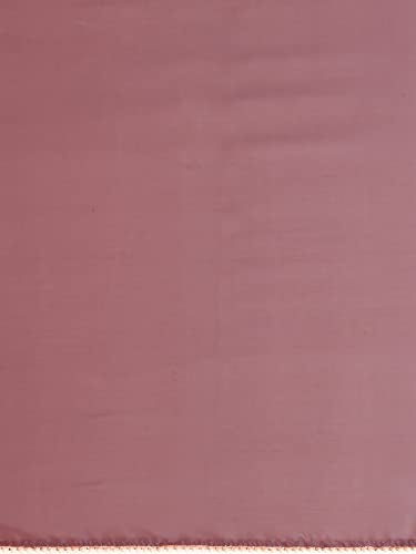AKHILAM Women's Georgette Solid Saree With Unstitched Blouse Piece (Mauve_GLMP801B)