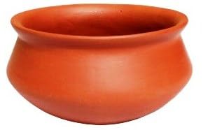 CAVE Decor Organic Terracotta Clay Pot with lid | Mitti Dahi Handi | earthen Pot for Cooking, 500 Ml Capacity, Brown, 1 Piece