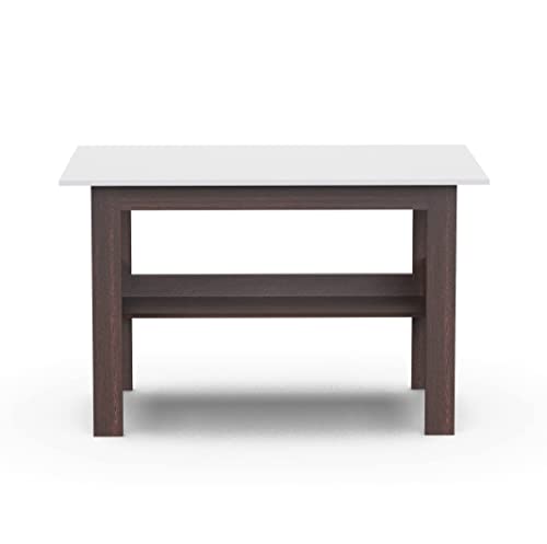 BLUEWUD Efflino Engineered Wood Study and Computer Laptop Table for Home or Office, WFH Desk, with Storage for Books and Décor Display for Adults Kids Students - Large (Wenge & White)