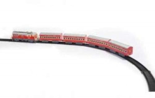 Centy Toys Plastic Indian Passenger Train With Coaches & Railway Track, Pack Of 19, Multicolour