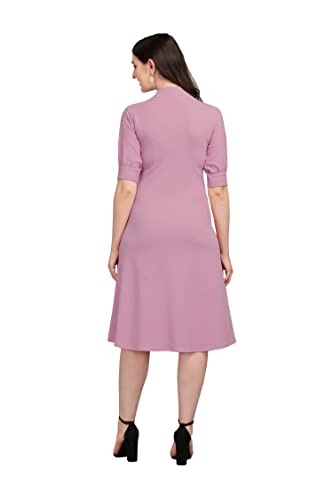 PURVAJA Women's Corduroy Fit and Flare Knee-Length Dress (Ruby-116-LV-XL_Light Violet