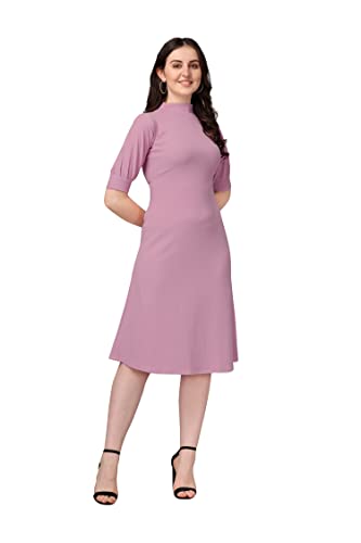 PURVAJA Women's Corduroy Fit and Flare Knee-Length Dress (Ruby-116-LV-XL_Light Violet