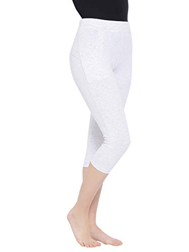 Clovia Women's Cotton Activewear Tights (AT0067P01_Grey_M)