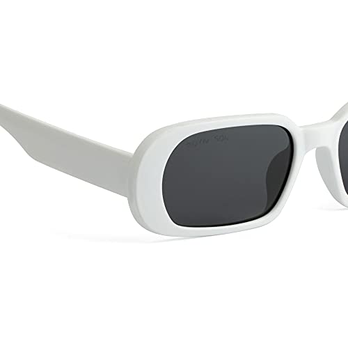 ROYAL SON Retro Narrow Kendall Jenner White Frame Goggles For Men Women UVA/UVB Protection