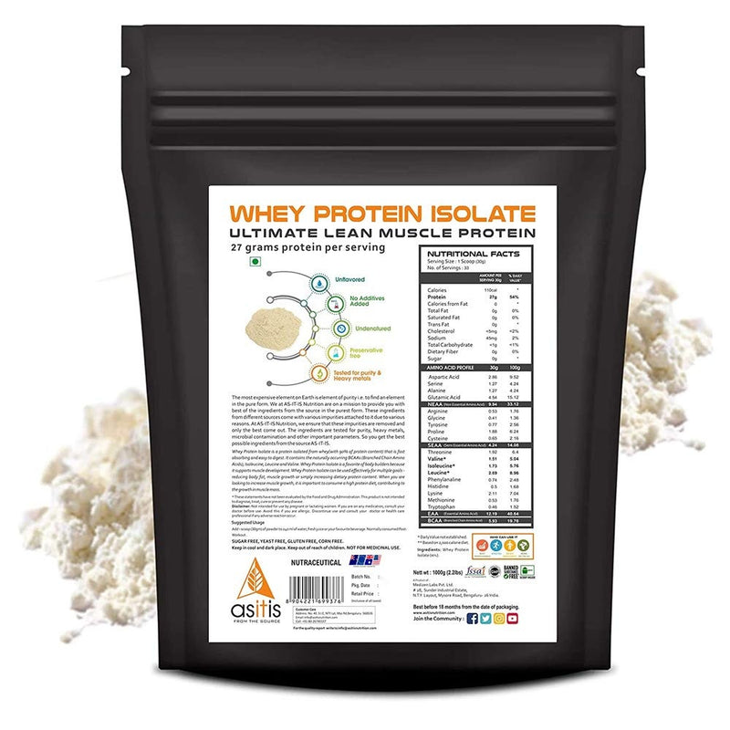 As-it-is Nutrition Whey Protein Isolate 90% Unflavored